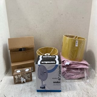 Lot 252  
            Marchington SR12 - Parcel Delivery Only 

                
QTY OF ASSORTED HOUSEHOLD ITEMS TO INCLUDE SENELUX CLIP-TABLE FAN IN WHITE: LOCAT...