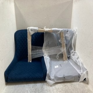 Lot 261  
            Marchington SR12 - Parcel Delivery Only 

                
2 X OTTAWA DINING CHAIRS IN BLUE VELVET: LOCATION - AR8