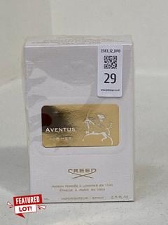 Lot 29  
            Marchington SR12 - Parcel Delivery Only 

                
CREED AVENTUS FOR HER EAU DE PARFUM 75ML - ORIGINAL RRP £265 (SEALED): LOCATION -...