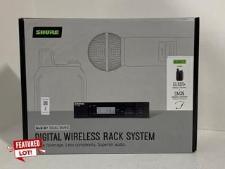 Lot 2  
            Marchington SR12 - Parcel Delivery Only 

                
SHURE GLX-D+ DUAL BAND DIGITAL WIRELESS RACK SYSTEM - ORIGINAL RRP £829 (SEALED):...