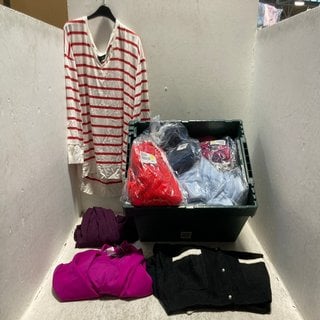 Lot 302  
            Marchington SR12 - Parcel Delivery Only 

                
QTY OF ASSORTED CLOTHING ITEMS TO INCLUDE NINA LEONARD LONG SLEEVE PURPLE BLOUSE ...