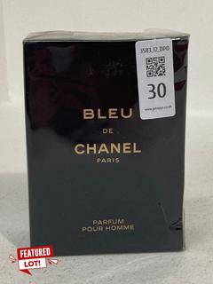 Lot 30  
            Marchington SR12 - Parcel Delivery Only 

                
BLEU DE CHANEL EAU DE TOILETTE SPRAY 150ML - ORIGINAL RRP £180 (SEALED): LOCATION...