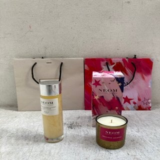 Lot 338  
            Marchington SR12 - Parcel Delivery Only 

                
QTY OF ASSORTED NEOM PRODUCTS TO INCLUDE PERFECT NIGHT'S SLEEP PILLOW MIST 100ML:...