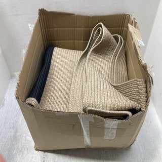 Lot 375  
            Marchington SR12 - Parcel Delivery Only 

                
LARGE OUTDOOR HESSIAN RUG BY KELLY HOPPEN IN NEUTRAL/BLACK: LOCATION - AR14