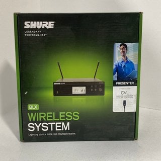 Lot 3  
            Marchington SR12 - Parcel Delivery Only 

                
SHURE BLX4R WIRELESS SYSTEM - BLX14RUK/CVL-K3E - ORIGINAL RRP £493: LOCATION - BOOTH