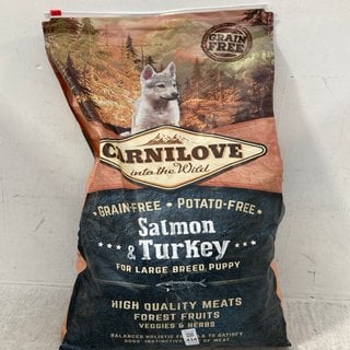 Lot 434  
            Marchington SR12 - Parcel Delivery Only 

                
CARNILOVE SALMON & TURKEY FOR LARGE BREED PUPPY DRY FOOD 12KG - BB: 11/26: LOCATI...