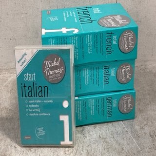 Lot 439  
            Marchington SR12 - Parcel Delivery Only 

                
QTY OF ASSORTED MICHEL THOMAS METHOD LANGUAGE PROGRAMMES TO INCLUDE TOTAL ITALIAN...