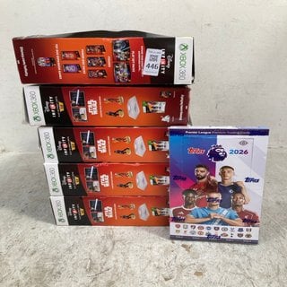 Lot 446  
            Marchington SR12 - Parcel Delivery Only 

                
6 X XBOX 360 DISNEY INFINITY STAR WARS STARTER PACK TO INCLUDE PREMIER LEAGUE 202...