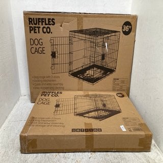 Lot 572  
            Marchington SR12 - Parcel Delivery Only 

                
RUFFLES PETCO. DOG 30" CAGE TO INCLUDE RUFFLES PETCO. 36" DOG CAGE: LOCATION - BR6