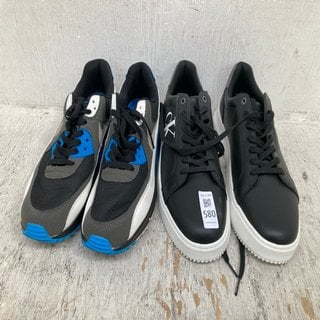 Lot 580  
            Marchington SR12 - Parcel Delivery Only 

                
MENS NIKE AIR MAX TRAINERS IN BLUE/BLACK/WHITE - UK SIZE: 10 TO INCLUDE CALVIN KL...