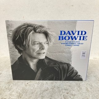 Lot 715  
            Marchington SR12 - Parcel Delivery Only 

                
DAVID BOWIE I CAN'T GIVE EVERYTHING AWAY (2002-2016) 13 CD BOX SET ORIGINAL RRP £...