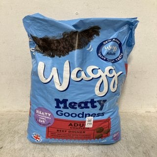 Lot 719  
            Marchington SR12 - Parcel Delivery Only 

                
WAGG MEATY GOODNESS ADULT COMPLETE DRY DOG FOOD 12 KG - BB: 10/26: LOCATION - C0