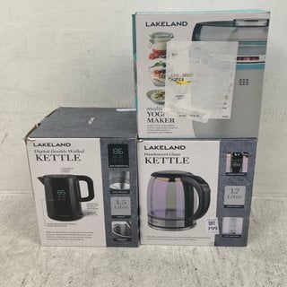 Lot 799  
            Marchington SR12 - Parcel Delivery Only 

                
3 X ASSORTED HOUSEHOLD ITEMS TO INCLUDE PEARLESCENT GLASS KETTLE: LOCATION - C6