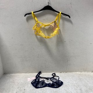 Lot 86  
            Marchington SR12 - Parcel Delivery Only 

                
2 X AGENT PROVOCATEUR JAYCE BRA, 1 X IN NAVY SIZE 36B, 1 X IN YELLOW SIZE 36B: LO...