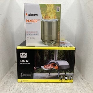 Lot 879  
            Marchington SR12 - Parcel Delivery Only 

                
OONI KARU 12 MULTI-FUEL PIZZA OVEN TO INCLUDE SOLO STOVE RANGER PORTABLE FIRE PIT...