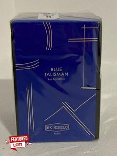 Lot 8  
            Marchington SR12 - Parcel Delivery Only 

                
EX NIHILO BLUE TALISMAN EAU DE PARFUM 50ML - ORIGINAL RRP £180 (SEALED): LOCATION...