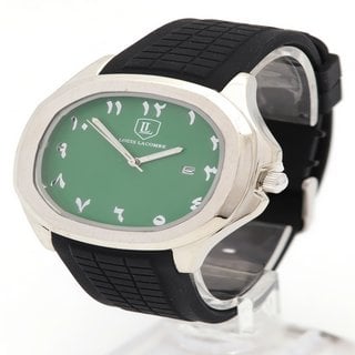 Lot 914  
            Marchington SR12 - Parcel Delivery Only 

                
LOIS LACOME MEN'S CHRONOGRAPH WATCH. FEATURING A GREEN DIAL, WHITE ARABIC MARKERS...