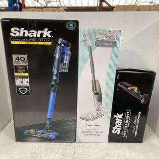 Lot 934  
            Marchington SR12 - Parcel Delivery Only 

                
3 X ASSORTED HOUSEHOLD ITEMS TO INCLUDE SHARK CORDLESS HANDHELD PET MODEL VACUUM:...