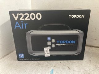 Lot 1004  
            Marchington SR17 - Parcel Delivery Only 

                
TOPDON V2200 AIR JUMP STARTER & AIR COMPRESSOR - ORIGINAL RRP £140: LOCATION - AR1