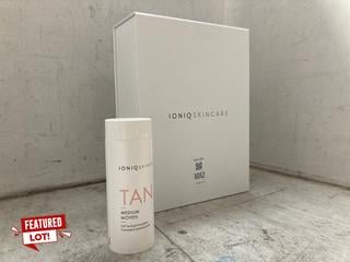 Lot 1012  
            Marchington SR17 - Parcel Delivery Only 

                
IONIQ ONE SKINCARE STARTER KIT WITH MEDIUM TAN LOTION & CLEANER - ORIGINAL RRP £2...