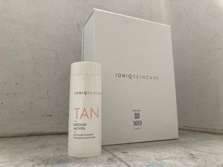 Lot 1013  
            Marchington SR17 - Parcel Delivery Only 

                
IONIQ ONE SKINCARE STARTER KIT WITH MEDIUM TAN LOTION & CLEANER - ORIGINAL RRP £2...