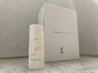 Lot 1014  
            Marchington SR17 - Parcel Delivery Only 

                
IONIQ ONE SKINCARE STARTER KIT WITH MEDIUM TAN LOTION & CLEANER - ORIGINAL RRP £2...