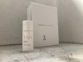Lot 1016  
            Marchington SR17 - Parcel Delivery Only 

                
IONIQ ONE SKINCARE STARTER KIT WITH MEDIUM TAN LOTION & CLEANER - ORIGINAL RRP £2...