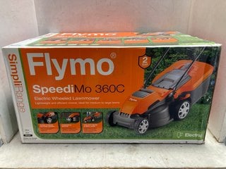 Lot 1041  
            Marchington SR17 - Parcel Delivery Only 

                
FLYMO SPEEDIMO 360C ELECTRIC WHEELED LAWNMOWER - ORIGINAL RRP £139: LOCATION - AR2