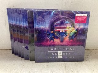 Lot 1083  
            Marchington SR17 - Parcel Delivery Only 

                
QTY OF TAKE THAT ODYSSEY GREATEST HITS LIVE VINYL RECORDS: LOCATION - AR4
