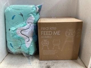 Lot 1094  
            Marchington SR17 - Parcel Delivery Only 

                
RED KITE FEED ME KOMBO HIGHCHAIR/LO CHAIR TO INCLUDE HAPPY NAPPERS DISCO DOLPHIN ...