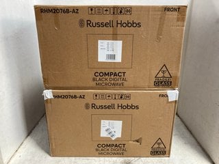 Lot 1156  
            Marchington SR17 - Parcel Delivery Only 

                
2 X RUSSELL HOBBS MICROWAVES TO INCLUDE COMPACT 20L DIGITAL MICROWAVE IN BLACK - ...