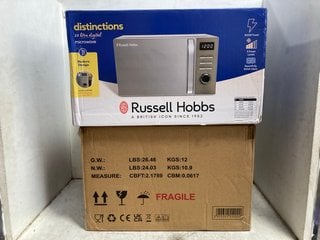 Lot 1157  
            Marchington SR17 - Parcel Delivery Only 

                
RUSSELL HOBBS DISTINCTIONS 20L DIGITAL MICROWAVE TO INCLUDE 20L RETRO DIGITAL MIC...