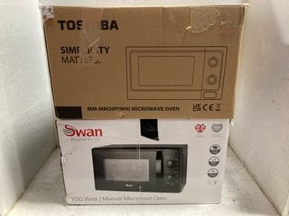 Lot 1185  
            Marchington SR17 - Parcel Delivery Only 

                
TOSHIBA DIGITAL 20L MICROWAVE OVEN - MODEL NO. MM-MM20P(W) TO SWAN DIGITAL 20L MI...