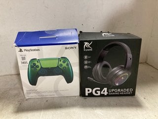 Lot 1405  
            Marchington SR17 - Parcel Delivery Only 

                
SONY PLAYSTATION 5 CONTROLLER IN CHROMA TEAL TO INCLUDE KRYSENIX PG4 UPGRADED GAM...