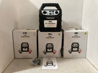 Lot 1008  
            Marchington SR10 - Parcel Delivery Only 

                
4 X ESSENTIALS 4 IN 1 JUMP STARTER PACKS - COMBINED ORIGINAL RRP £280: LOCATION -...