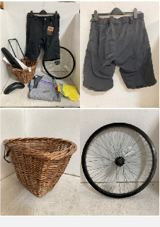 Lot 1042  
            Marchington SR10 - Parcel Delivery Only 

                
QTY OF ASSORTED BICYCLE PARTS AND ACCESSORIES TO INCLUDE JUNIOR WHEEL RIM IN BLAC...