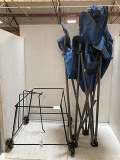 Lot 1057  
            Marchington SR10 - Parcel Delivery Only 

                
2 X ASSORTED ITEMS TO INCLUDE FOLDING CAMPING STYLE CHAIR IN NAVY FABRIC: LOCATIO...