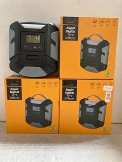 Lot 1075  
            Marchington SR10 - Parcel Delivery Only 

                
4 X RAPID DIGITAL TYRE INFLATORS - COMBINED ORIGINAL RRP £192: LOCATION - BR7