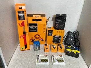 Lot 1104  
            Marchington SR10 - Parcel Delivery Only 

                
QTY OF ASSORTED ITEMS TO INCLUDE DOUBLE STEERING WHEEL LOCK AND LITHIUM JUMP STAR...