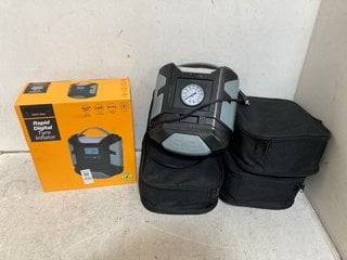 Lot 1110  
            Marchington SR10 - Parcel Delivery Only 

                
QTY OF ASSORTED TYRE INFLATORS TO INCLUDE RAPID DIGITAL TYRE INFLATOR: LOCATION -...