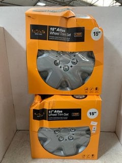 Lot 1146  
            Marchington SR10 - Parcel Delivery Only 

                
2 X 15" ATLAS WHEEL TRIM SETS IN SILVER COLOUR FINISH: LOCATION - BR11