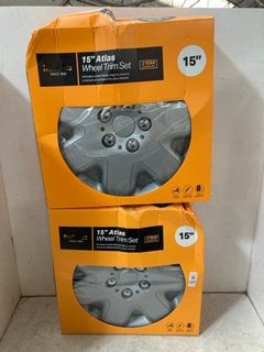 Lot 1147  
            Marchington SR10 - Parcel Delivery Only 

                
2 X 15" ATLAS WHEEL TRIM SETS IN SILVER COLOUR FINISH: LOCATION - BR11