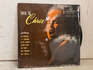 Lot 1192  
            Marchington SR10 - Parcel Delivery Only 

                
CHRIS CONNOR 45RPM MICROGROOVE RECORD 'THIS IS CHRIS' LONDON RECORDS 1955: LOCATI...