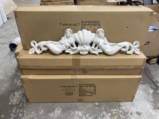 Lot 120  
            Marchington SR17 - Delivery or Collection 

                
4 X DESIGN TOSCANO MERMAID PEDIMENT OVER DOOR WALL DECOR SCULPTURE: LOCATION - A4