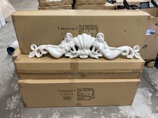 Lot 121  
            Marchington SR17 - Delivery or Collection 

                
4 X DESIGN TOSCANO MERMAID PEDIMENT OVER DOOR WALL DECOR SCULPTURE: LOCATION - A4