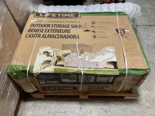 Lot 158  
            Marchington SR17 - Delivery or Collection 

                
LIFETIME HORIZONTAL OUTDOOR STORAGE SHED: LOCATION - A6 (KERBSIDE PALLET DELIVERY)