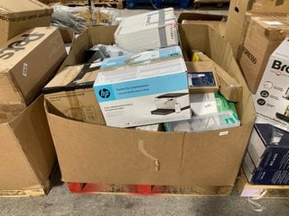 Lot 185  
            Marchington SR17 - Delivery or Collection 

                
PALLET OF ASSORTED ITEMS TO INCLUDE HP LASERJET M207DW PRINTER IN BLACK & WHITE: ...
