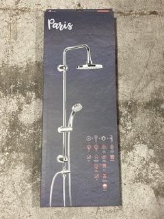Lot 212  
            Marchington SR17 - Delivery or Collection 

                
TATAY 110CM PARIS SHOWER COLUMN IN STAINLESS STEEL/CHROME: LOCATION - B2