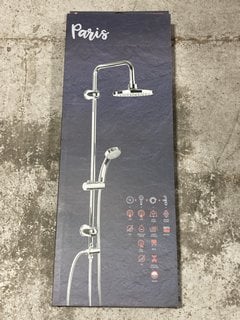 Lot 213  
            Marchington SR17 - Delivery or Collection 

                
TATAY 110CM PARIS SHOWER COLUMN IN STAINLESS STEEL/CHROME: LOCATION - B2