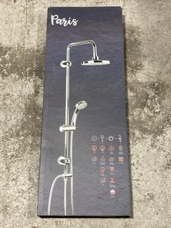 Lot 215  
            Marchington SR17 - Delivery or Collection 

                
TATAY 110CM PARIS SHOWER COLUMN IN STAINLESS STEEL/CHROME: LOCATION - B2